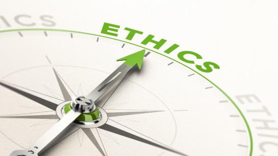 Compas wijzend naar Ethiek