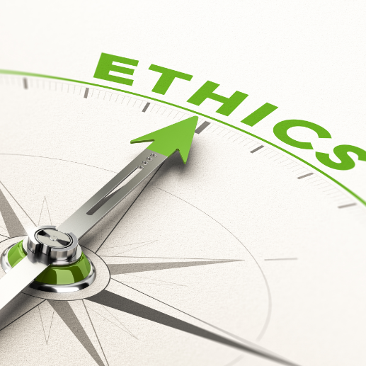 Compas wijzend naar Ethiek